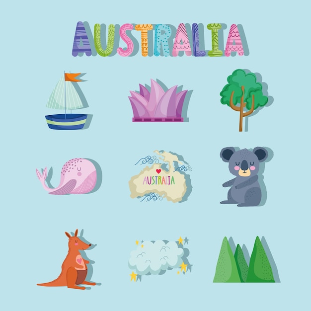 Vector set of australia