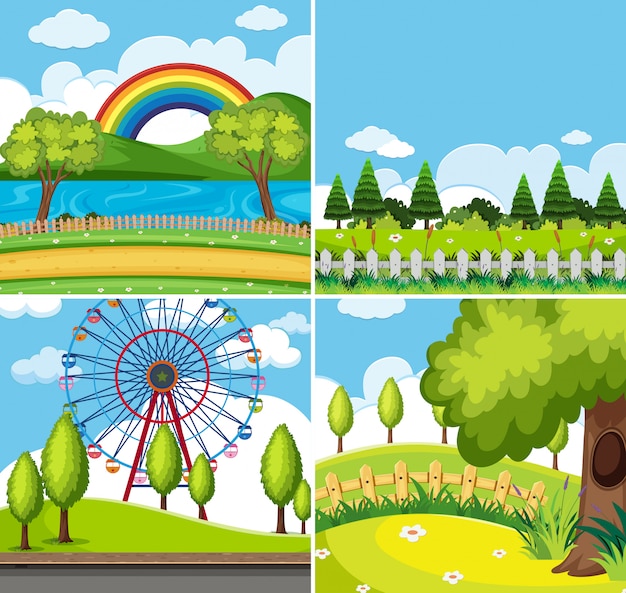 Vector a set of beautiful landscape