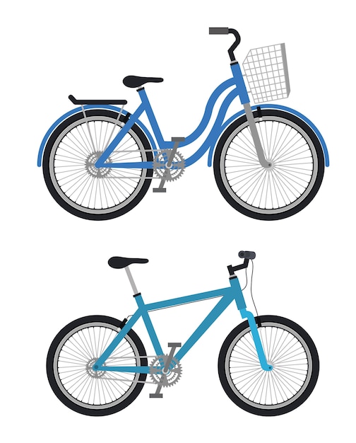 set bicycle styles icons