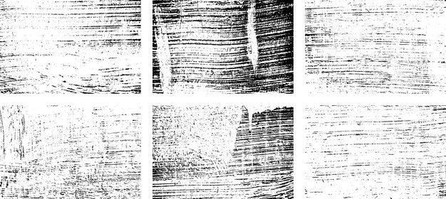 Vector set of black and white grunge distress overlay texture surface dust and rough dirty wall