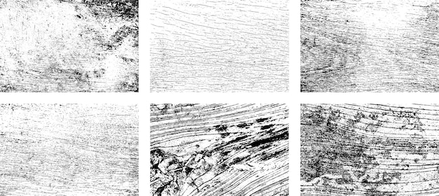 Set of Black and white grunge Distress overlay texture