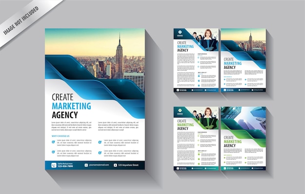 Vector set brochure flyer business template for annual report with new idea