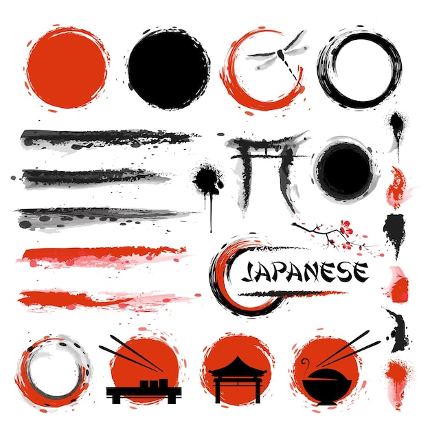 Set of brushes and other design elements