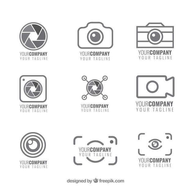 Set of camera logos