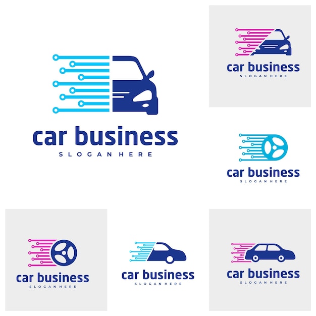 Set of Car tech logo vector template Creative car logo design concepts