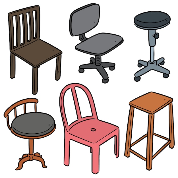 set of chair cartoon