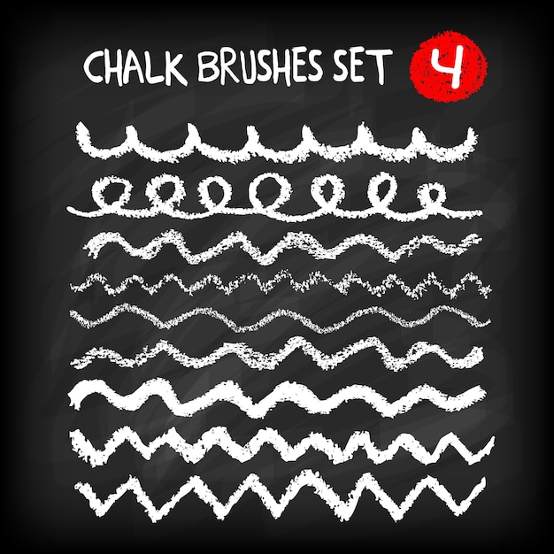 Vector set of chalk brushes