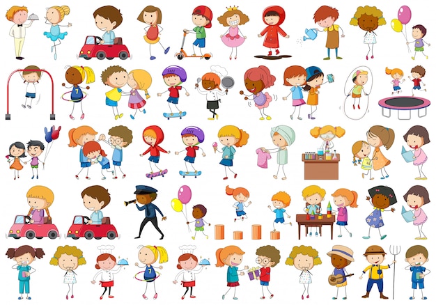 Set of children character