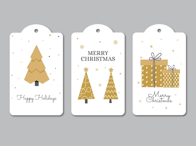 Set of christmas gift tags