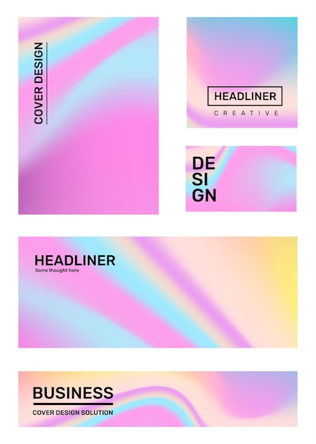  set of creative beautiful abstract illustration with header. business gradient abstraction