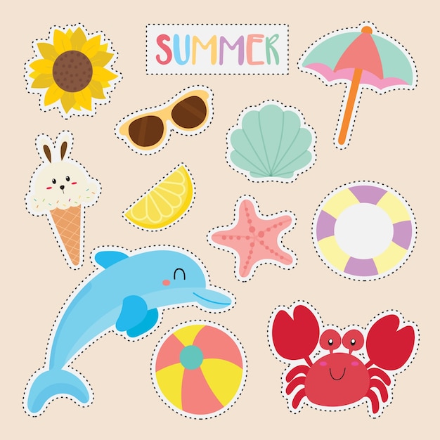 set of cute sticker 