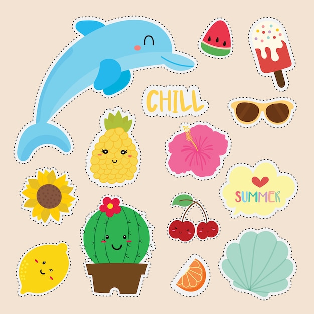 set of cute sticker 