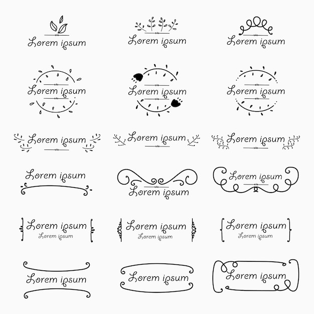 Set Of Decorative Calligraphic Elements For Decoration