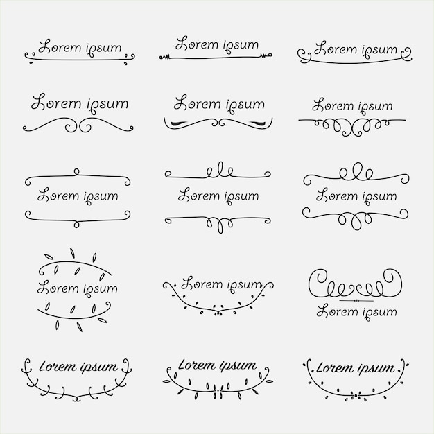 Set Of Decorative Calligraphic Elements For Decoration. 