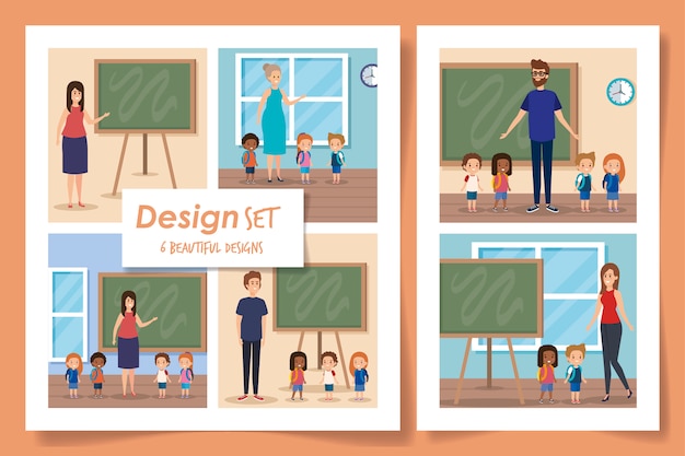 Set  designs of students with teachers