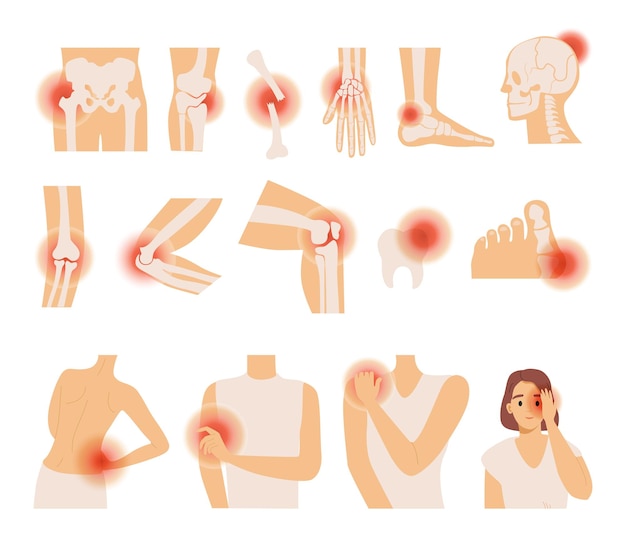 Vector set of different body pains