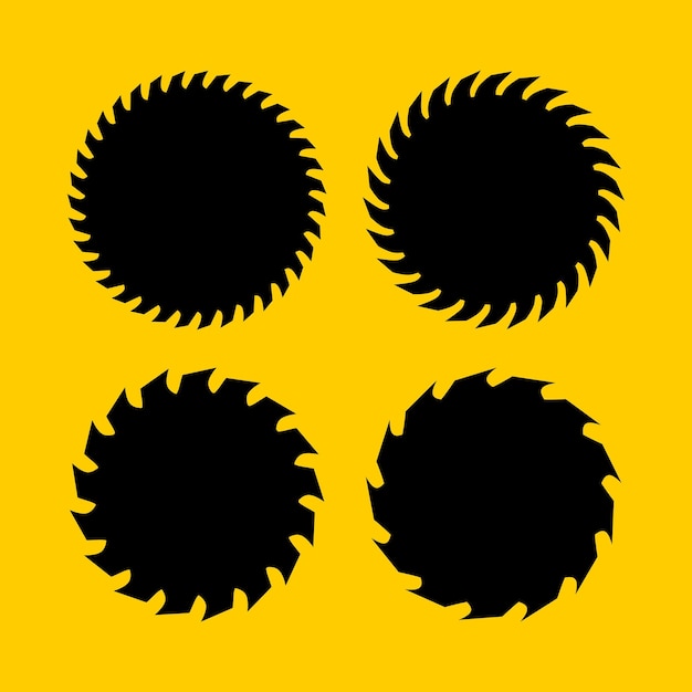 Set of different saw blades vector illustration