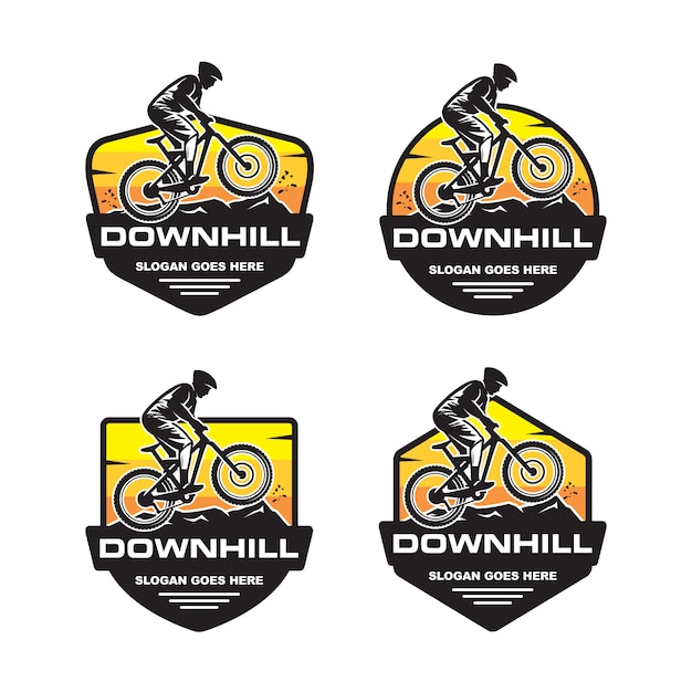 Set of downhill logo template