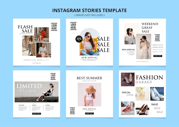 Set of Editable minimal square Fashion banner template Suitable for social media post and web ads