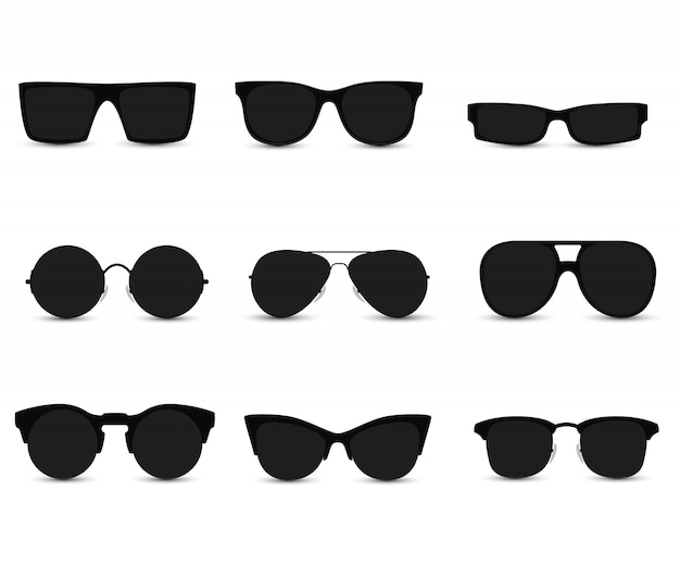 Set of fashionable sunglasses