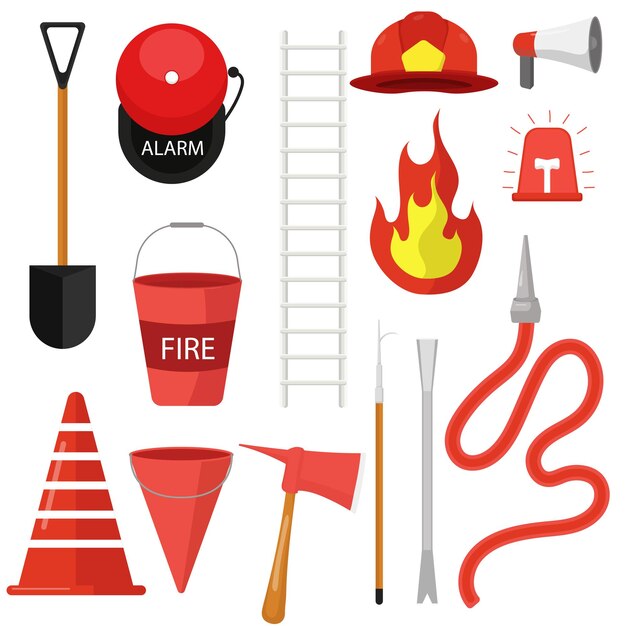 Vector set of the firefighter element collection