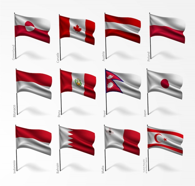 set of flags of all countries  