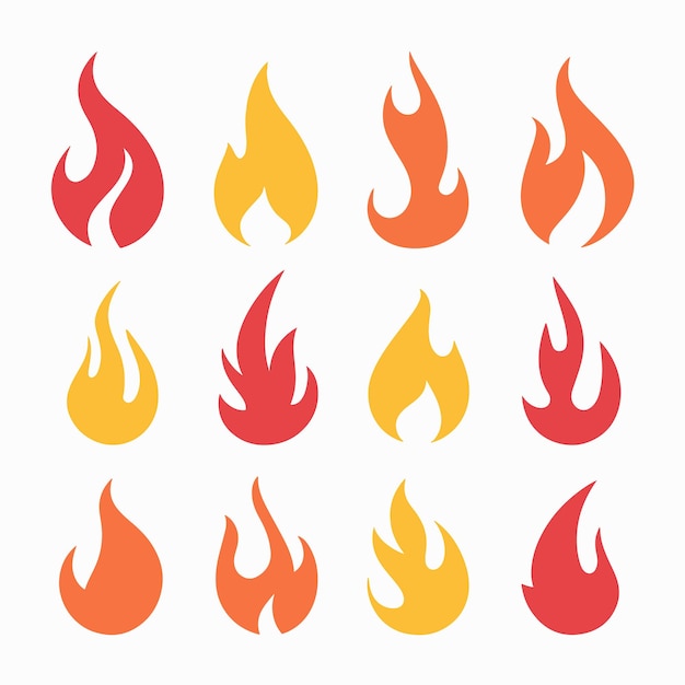 Vector set of flames collection