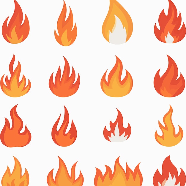 Vector set of flames collection