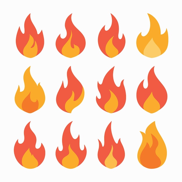 Vector set of flames collection