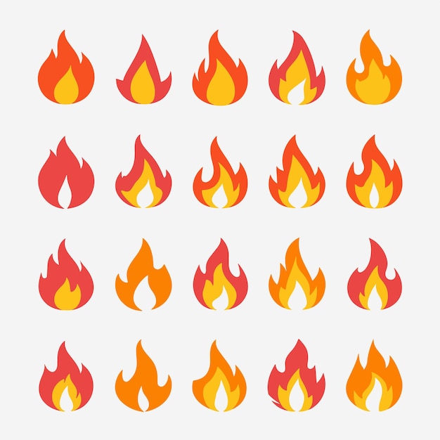 Vector set of flames collection