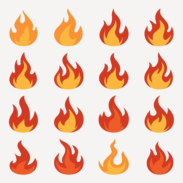 Vector set of flames collection