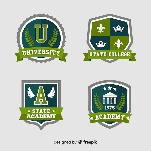 Vector set of flat university logos