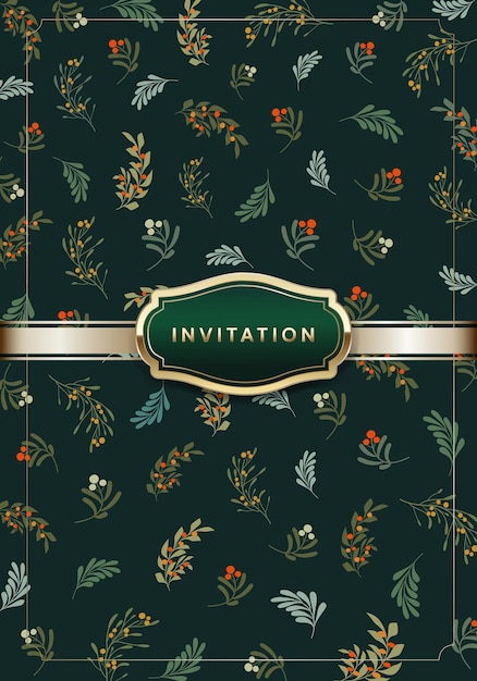 set of floral invitation and party card design background