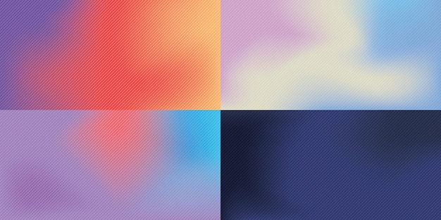 Vector a set of four blurred color abstract background. smooth transitions of iridescent colors.