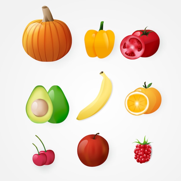 Set of fruit  element