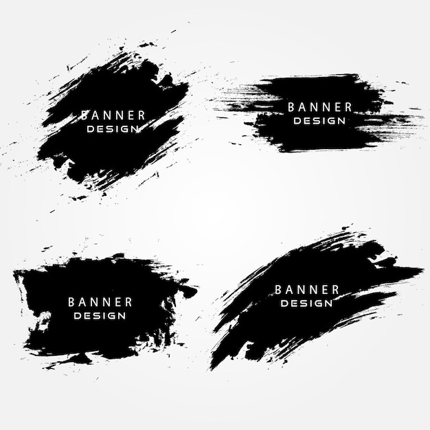 Vector set of grunge banner element design