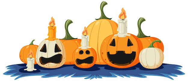 Set of halloween pumpkin for decoration