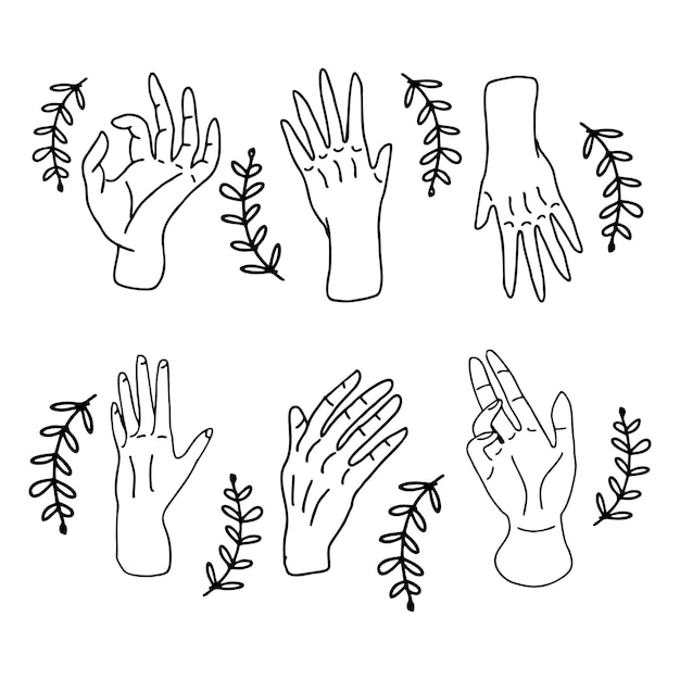 Set of hand gesture doodling