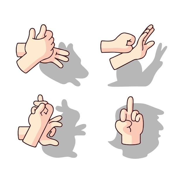 Vector set of hand gestures