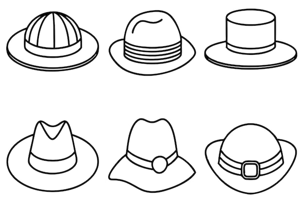 a set of hats with a hat on it