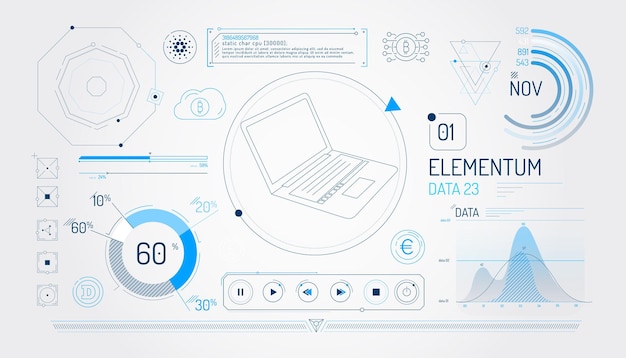 Vector set of infographic elements about financial technology and cryptocurrencies