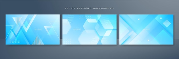 Vector set of light blue and white abstract background