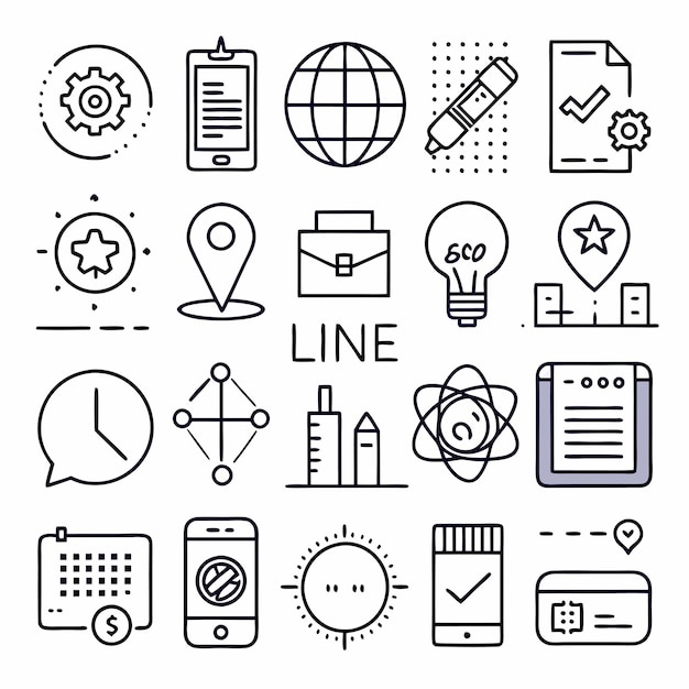 Set of line icons