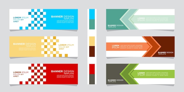 Vector set of modern banner template colorful abstract banner premium vector