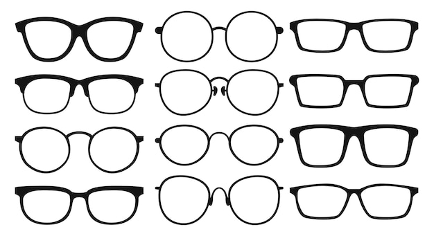 Set of modern fashion glasses Vector illustration