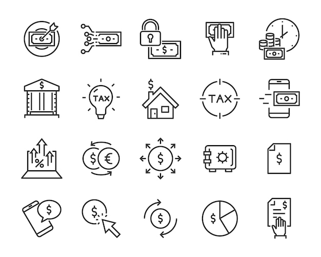 Set of money icons