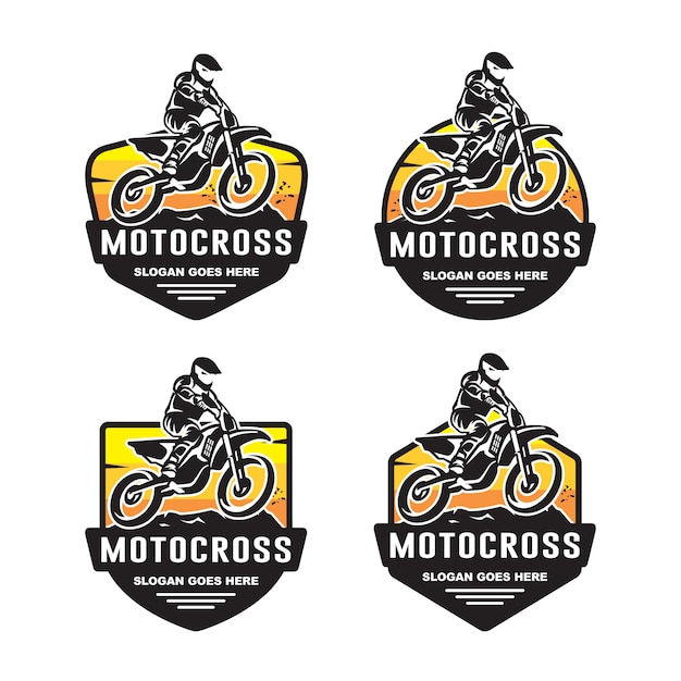 Set of motocross logo template