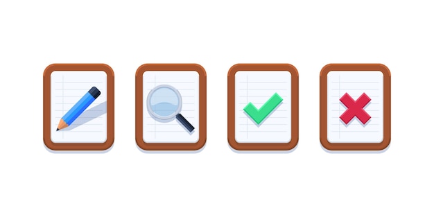 Set of notepad icons