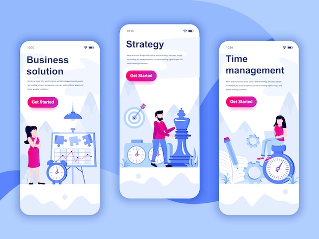 Set of onboarding screens user interface kit
