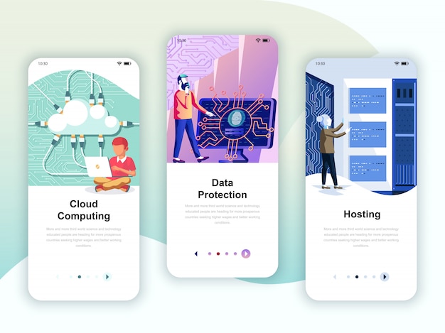 Set of onboarding screens user interface kit
